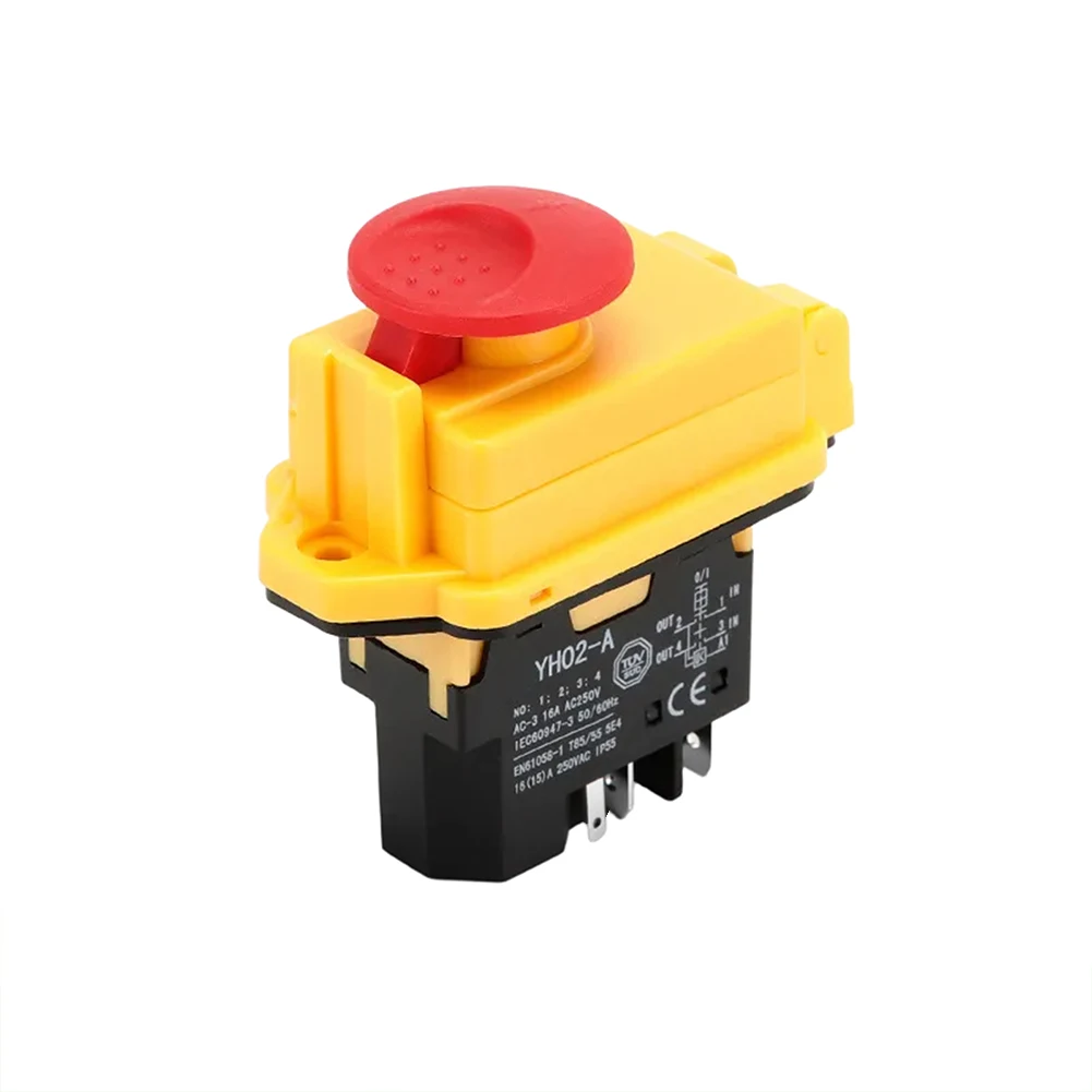 Electromagnetic Switch 5-Pin Switch 67.5*41.5*78.7mm E-Stop Switch 18A Rated Current Easy Installation High Capacity Contacts