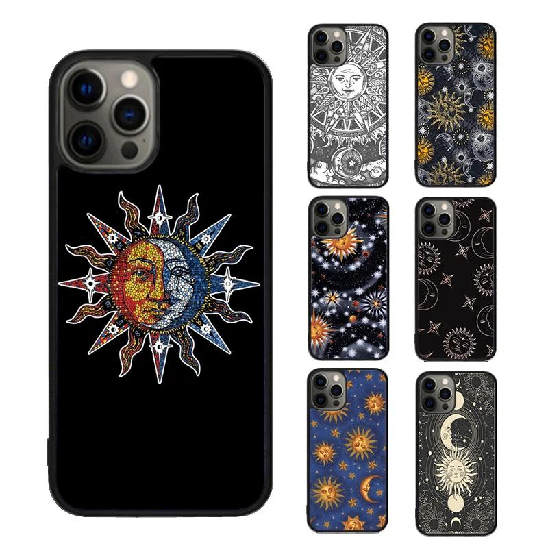 Celestial Mosaic Sun Moon Phone Case cover For iPhone SE2020 15 16 14 13 12 11 Pro Max Coque For Apple 8 PLUS 7 fundas