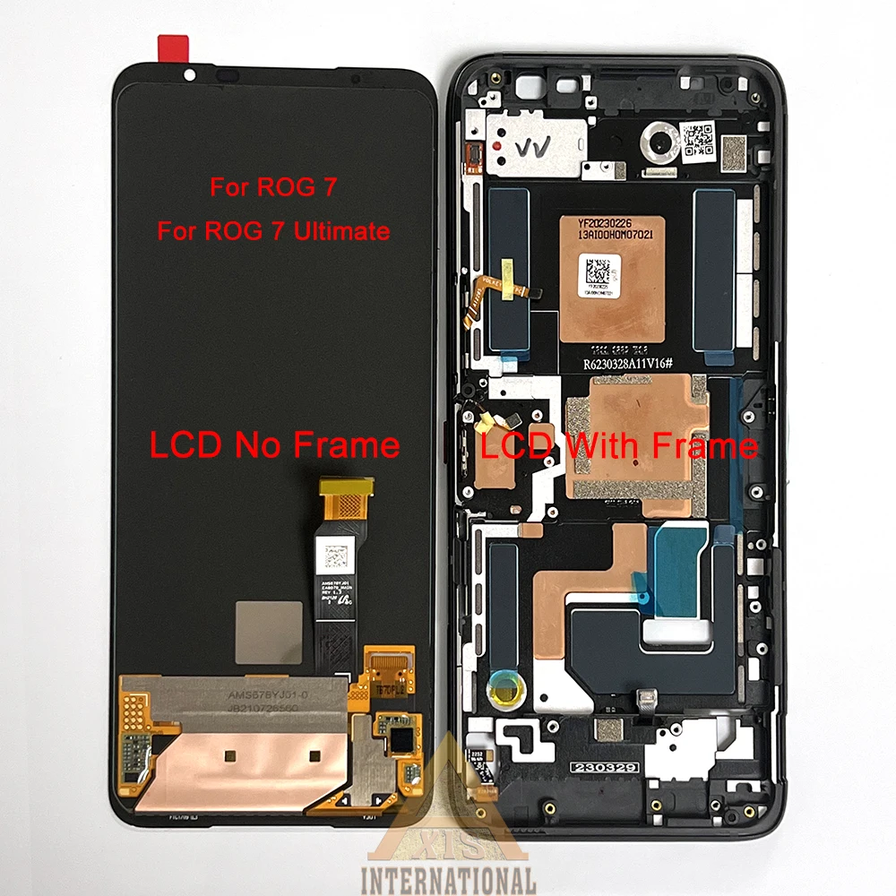 Amoled New Original For Asus ROG Phone 6 6D AI2201C LCD Display Screen Touch Panel Digitizer For Asus ROG 7 ROG7 LCD Frame