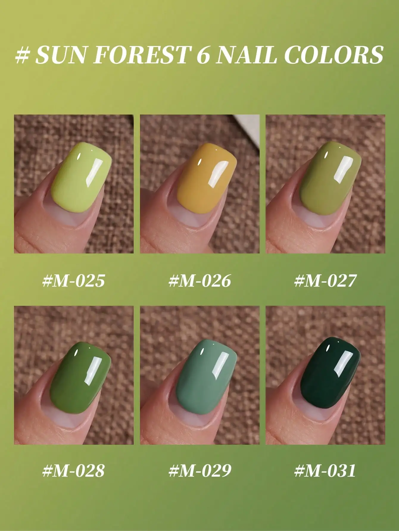 ชุดยาทาเล็บเจลสีเขียว XEIJAYI 6 ชิ้น ขนาด 15 มล. ต่อชิ้น ยาทาเล็บแบบแช่ UV LED กึ่งถาวร คุณภาพระดับร้านทำเล็บ สำหรับทำเล็บเอง