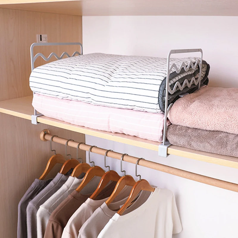 1PCS Wardrobe Separation Board Books Clothes Organizer Shelf Cabinet Tower Hanger Rack Closet Divider Stand Kitchen Accessories