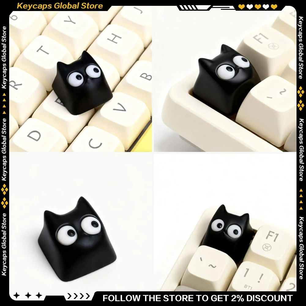Luo Xiaohei Tastenkappen Niedliche Kawaii Anime Cartoon Benutzerdefinierte Mechanische Tastatur Ersatz Katzen-Tastenkappen Zubehör Geschenke