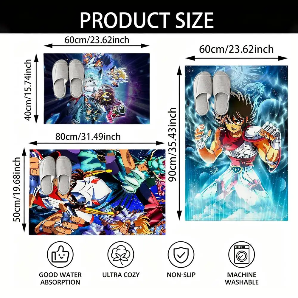 Cool S-Saint S-Seiya-es Anime Bedroom Decor Carpet  for Living Room Thick Plush Study Floor Mat Home Fluffy Soft Rug