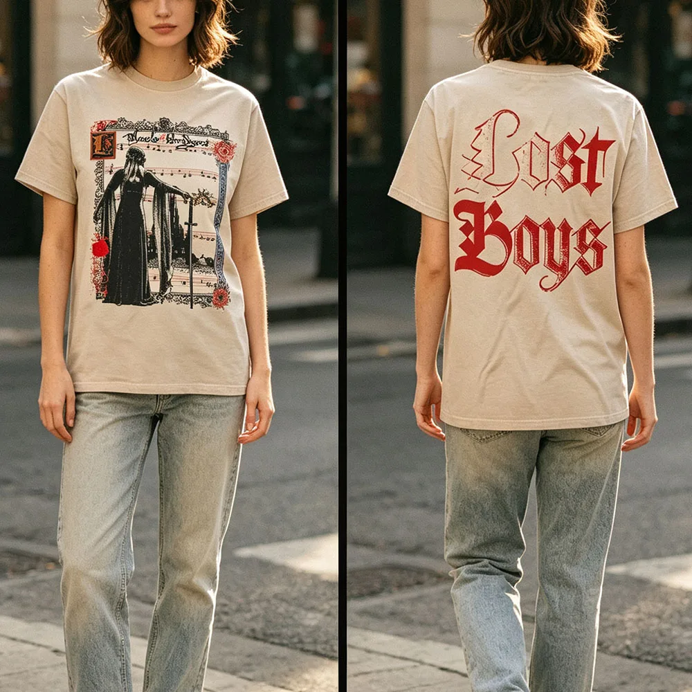 Lost Boys Sword Tee Phoebe Bridgers Singer Design T-shirt Graphic Print Merch Unisex Streetwear Short Sleeve Cotton Female Shirt