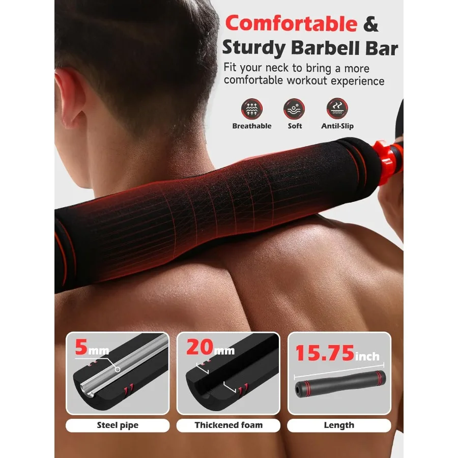 Set di manubri regolabili Set di pesi liberi da 20/35/45/55/70/90 libbre con dado aggiornato Set di pesi 5 in 1 Utilizzato come kettlebells Bilanciere Pu