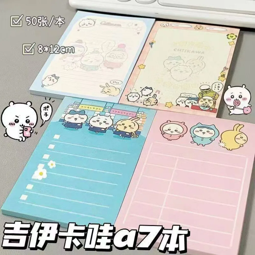 4PCS/set Chiikawa A7 Tearable Note Pad Non Adhesive Memo Book Portable Stationery Students Writing Small Notebook Study Office view 4