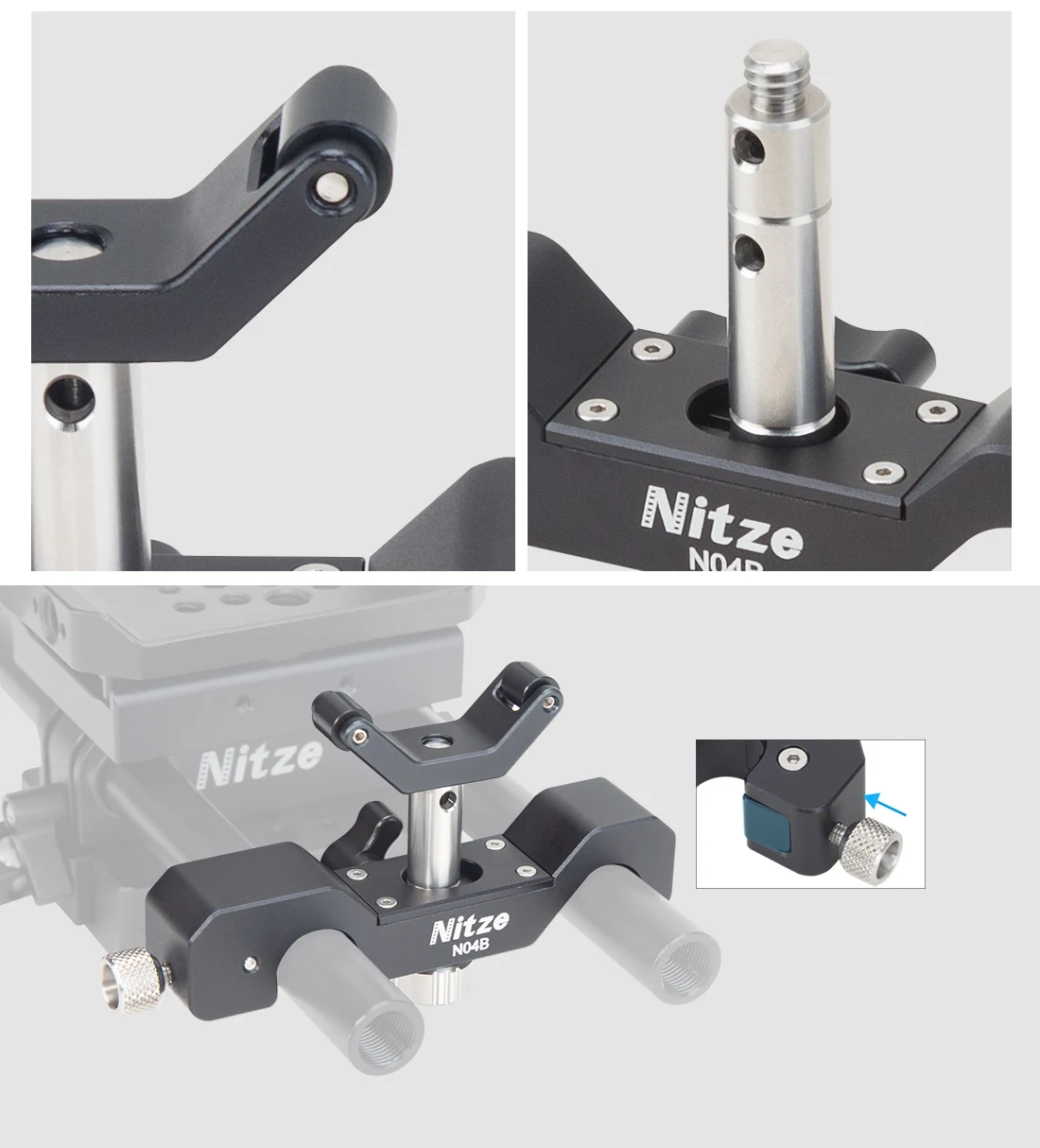 NITZE 15MM LWS LENS SUPPORT N04B with Different Length for Attaching Lenses Feature Different Threaded Holes