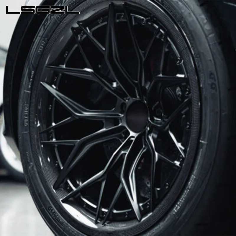 LSGZL Custom Forged 2 Piece Carbon Fiber Wheels Deep Concave Monoblock 17 18 19 20 21 22 23 24 Inch for BMW Audi Urus nissan