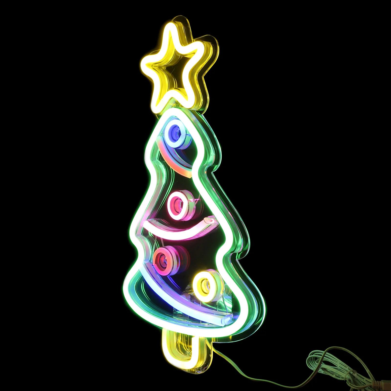 

1Pcs LED Christmas Neon Light Ornament USB Powered Mini Tree Decor - Creative Neon Lamp for Bedroom Living Room Office Use