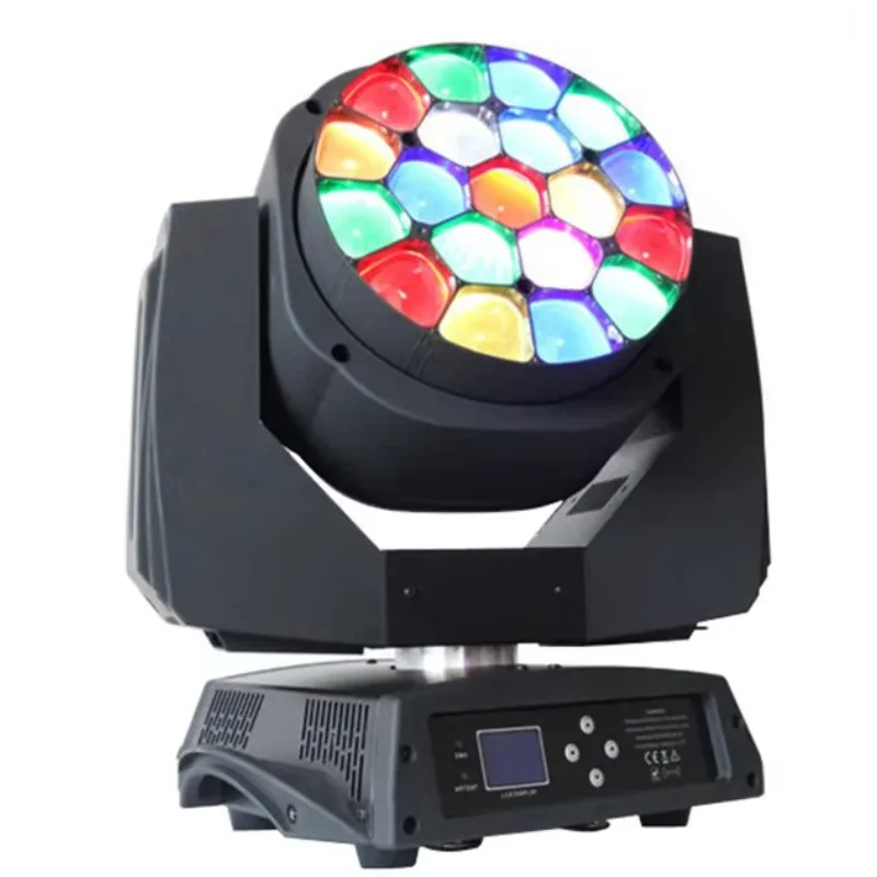 

Dmx512 Bee Eye 19*15 Вт Rgbw 4in1 Beam Dj Disco Свадебное мероприятие Этап Цвет Крытый светодиодный движущийся головной светильник с зумом и вращением