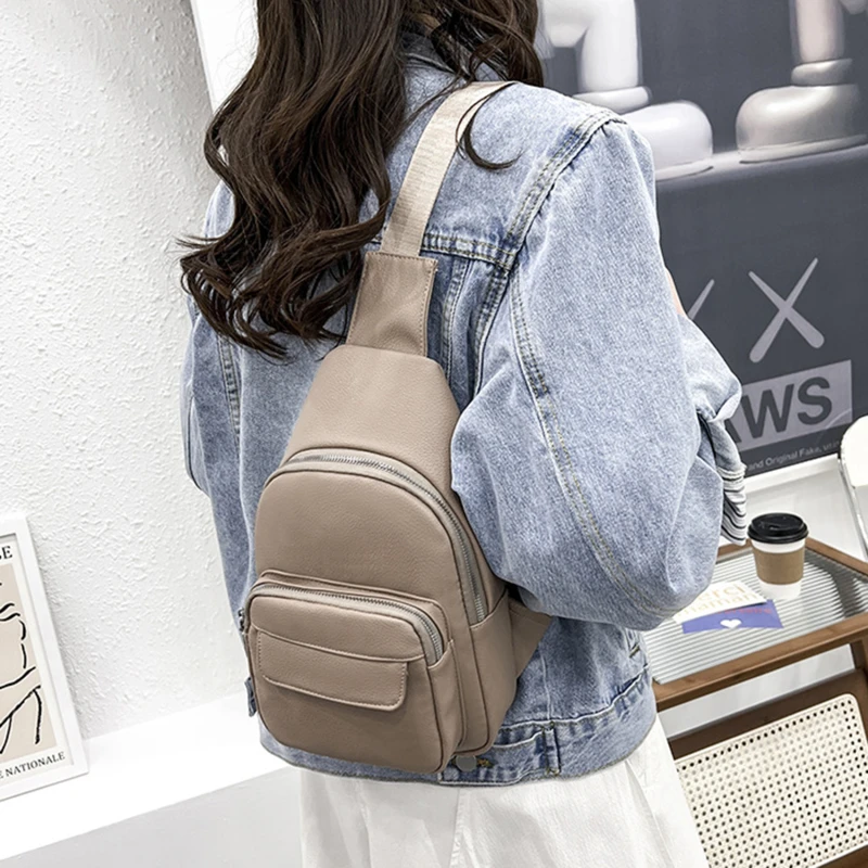 Women Bag Chest Bag Summer Creative Style Shoulder Wear Resistant Messenger Bag PU Leather Crossbody Bag Sling Bags for Woman