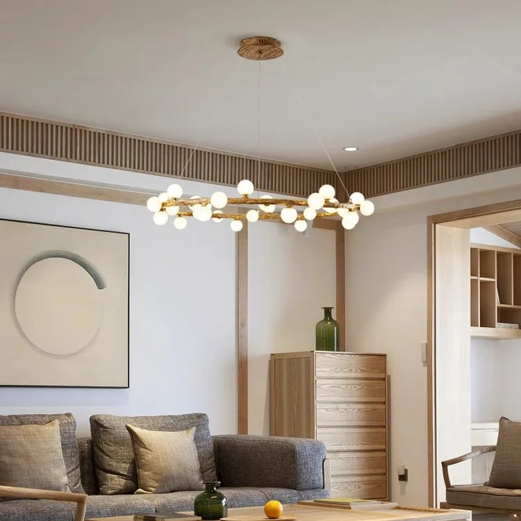 

Nordic designer living room main lamp creative personality home dining room chandelier retro B & B wabi sandy wind imitation woo
