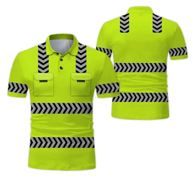 Security  Classic Safety Clothing Polo Shirt Guard Men's Work Uniform Construction Shirts Breathable T Shirts 1PC 3D Printing