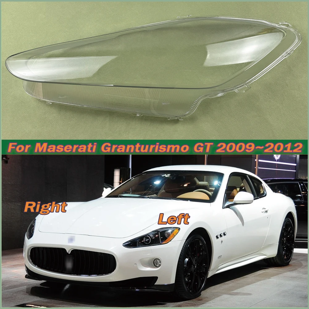 For Maserati Granturismo GT 2009~2012 Headlight Transparent Shell Headlamp Cover Lens Plexiglass Replace The Original Lampshade