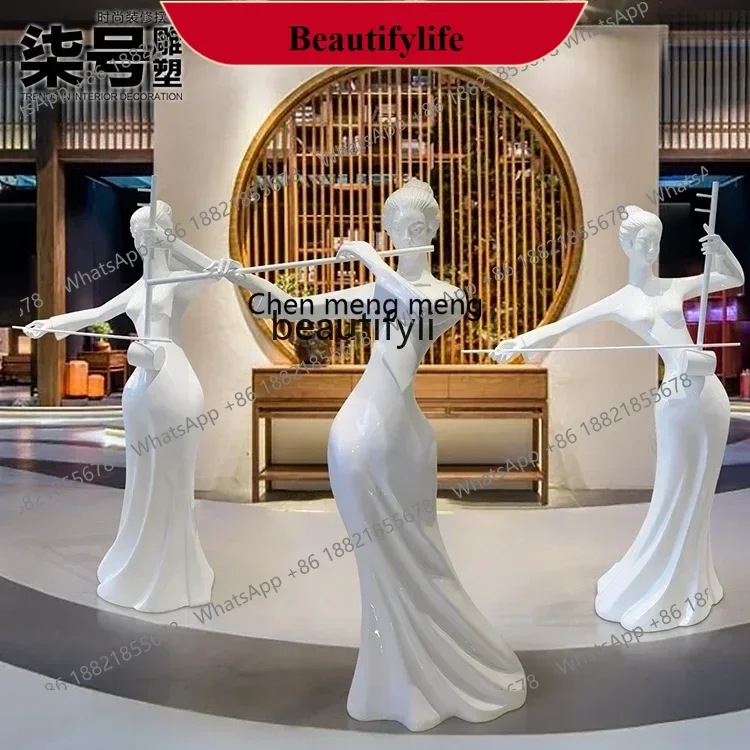 

D178 NEW Hotel lobby welcome figure sculpture large floor-to-ceiling ornament aisle, decorative artworks at the entrance of the
