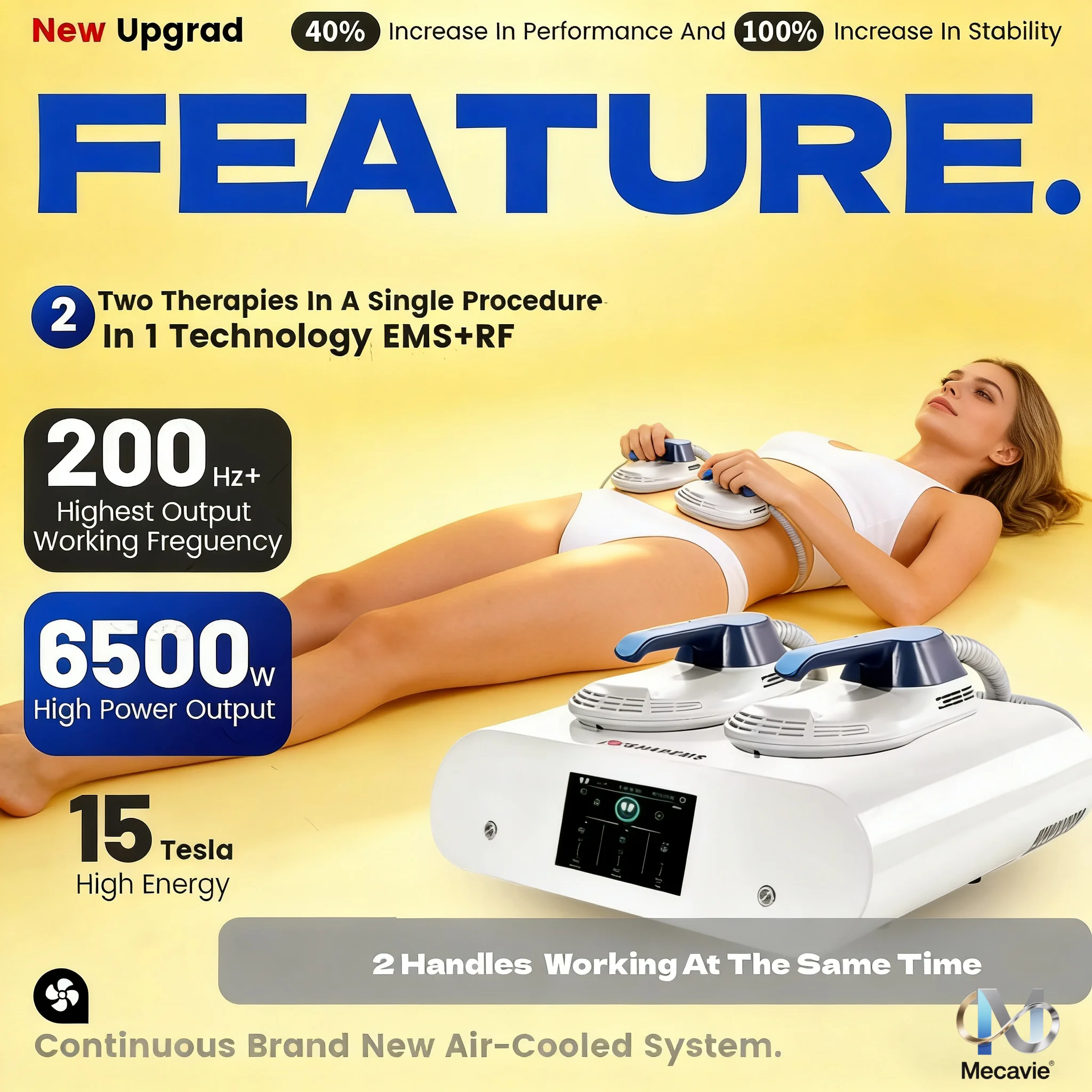 

Mecavie Upgraded Magnetic Slimming Machine Body Shaping Device Body Slimming Fat Removal 6500W build muscle Machine Completely