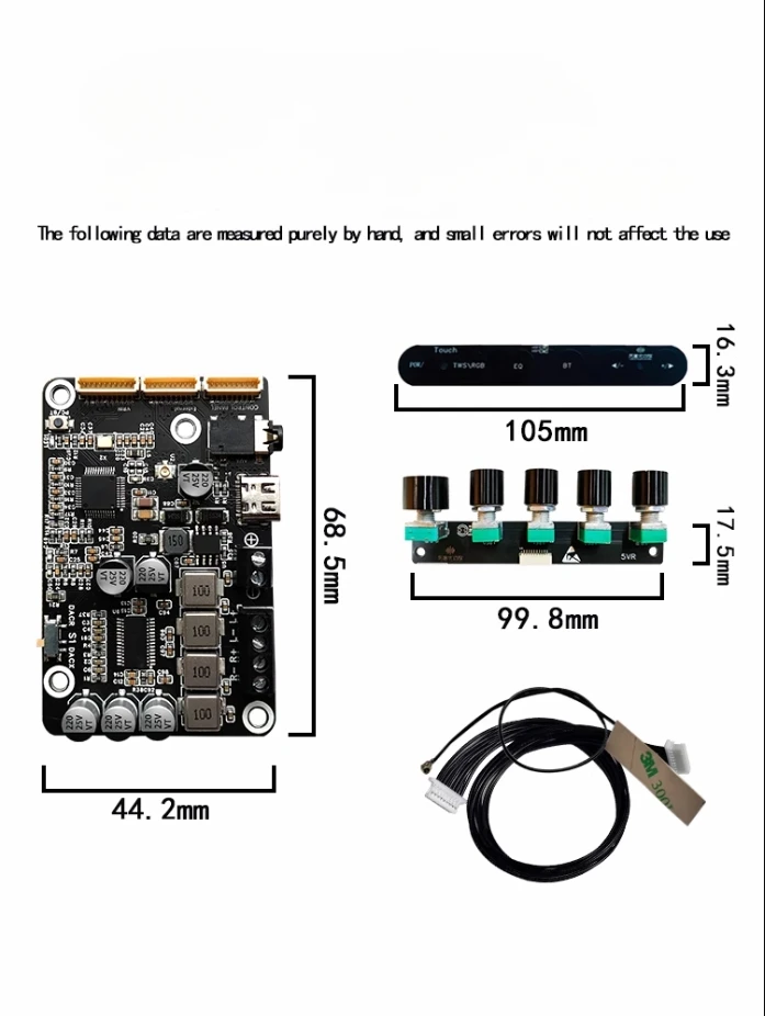 DSP Digital Bluetooth 5.0 Power Amplifier Board 30W*2 /50W*2 Electronic Frequency Module TWS Pairing Bass 2.0