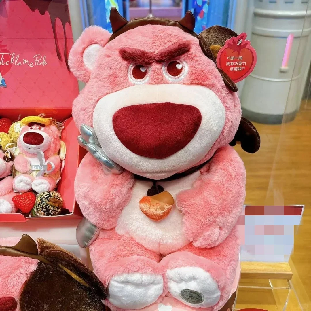 Disney Genuine Chocolate Series Lotso Plush Doll Shoulder Bag Pendant And Pillow Doll Disney Surrounding Girls Birthday Gift