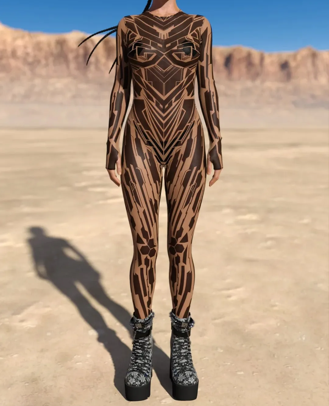 Mechanischer Rüstungs-Roboter-Bodysuit für Frauen, Skelett-Cosplay, Punk-Zentai-Jumpsuit, Kostüm für Halloween-Party, Aufführung, Maskerade – Detail 17