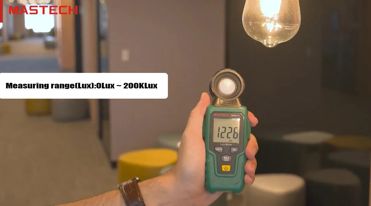 MASTECH MS6612A Light Meter LUX Digital Luxmeter Luminance Lux Fc Test Max Min Illuminometers Photometer