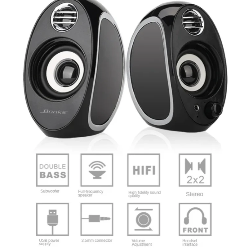 Laptop Small Speaker Desktop Computer Audio Portable USB Mini Mobile Phone Subwoofer Home Overweight Multimedia Wired Loud
