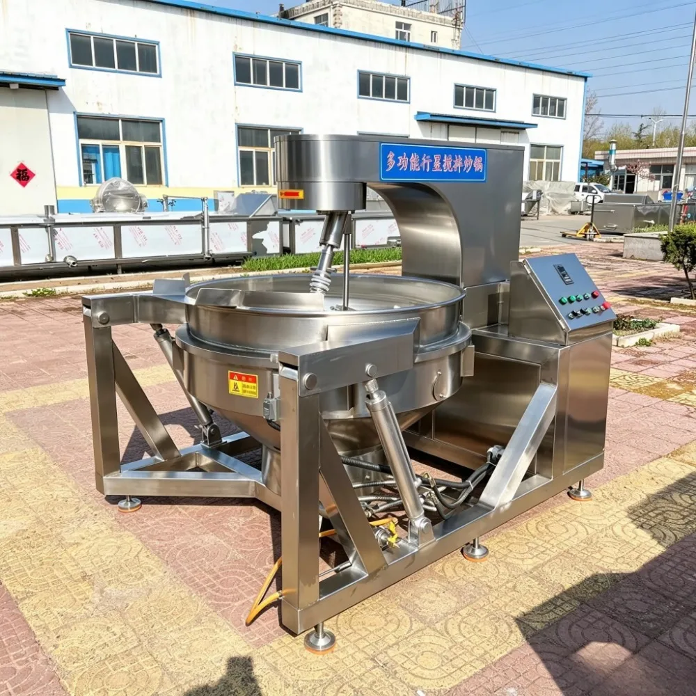 Industrial Best Selling Sauce Gravy Cooking Pot Gas Steam Thermal Oil Planetary Full Automatic Cooking Mixer Machine