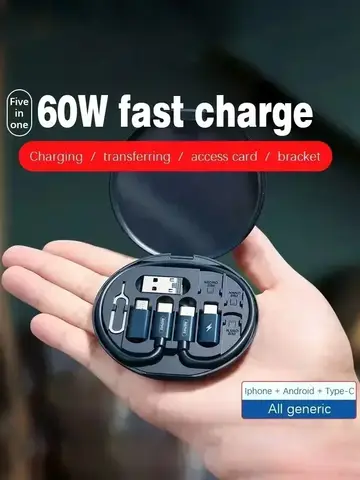 Mobile Phone Adapter USB C Multi-function Line Take Card Needle Card Slot for Lighting Conversion Set USB A & Type C To Micro