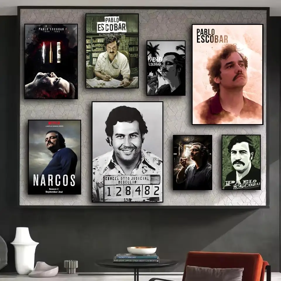 Pablo Escobar Character Legend Painting Calligraphy HD Canvas Poster living room bedroom bar aesthetic