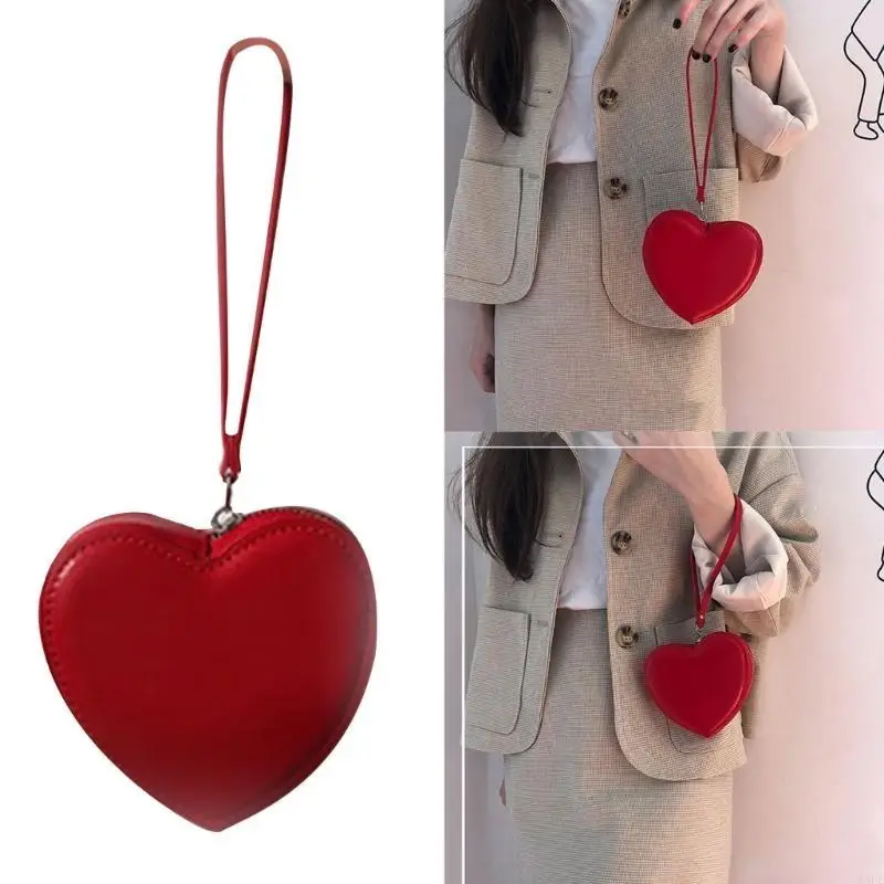 

Portable Love Themed Wallet Purse with Wrist Strap for Convenient Coin Storage