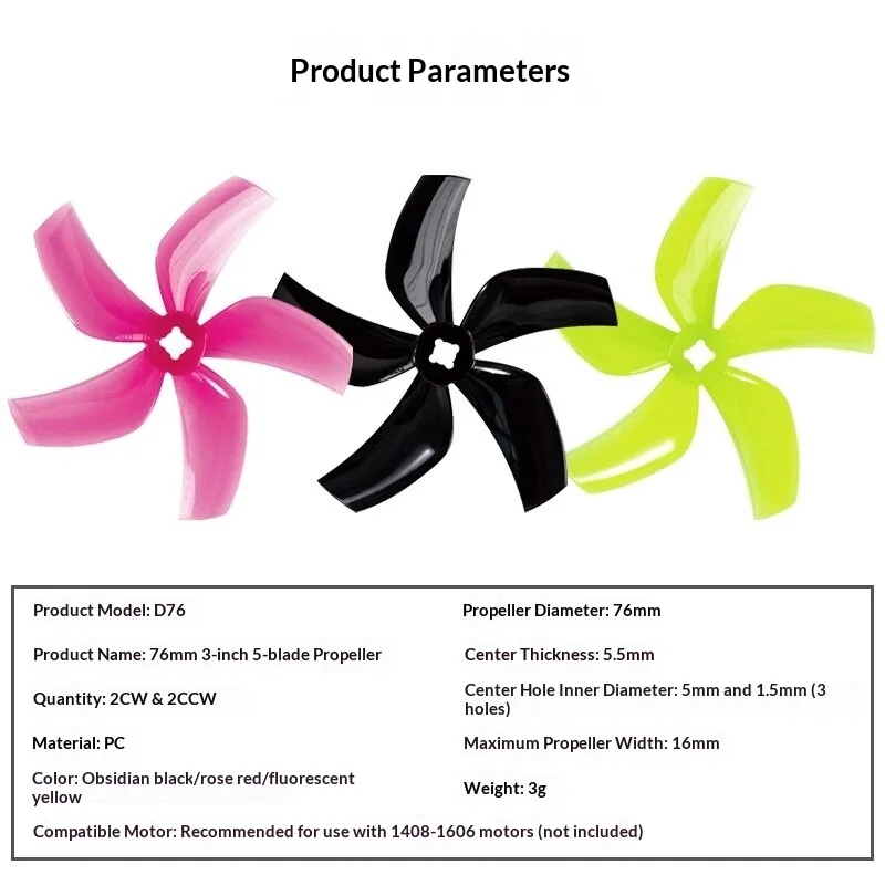 GEMFAN D76-5, hélices de 3 pul - 5 Inch Propeller reseña y precio