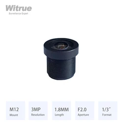 Ống Kính Mắt Cá HD 3MP 1.8MM Rộng 170 Độ Góc Xem M12 Núi Khẩu Độ F2.0 Định Dạng 1/3 