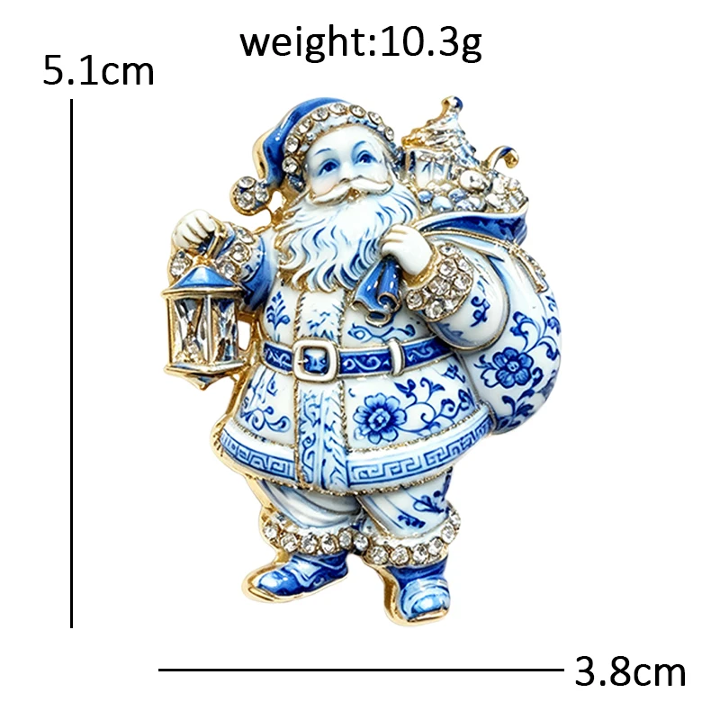 Wuli&baby Weihnachtsbroschen für Frauen, Unisex, 2-farbig, als Geschenk, Weihnachtsmann, Neujahrsparty, Broschen, Geschenk – Detail 3