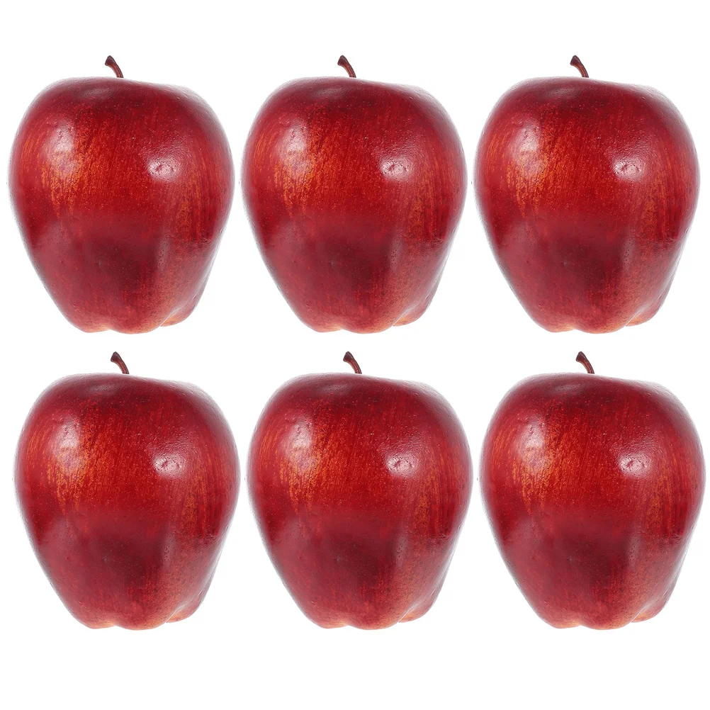 

6 Pcs Simulation Fruit Model Artificial Fake Apples Home Decor Fruits Kitchen Photography Decoration Models