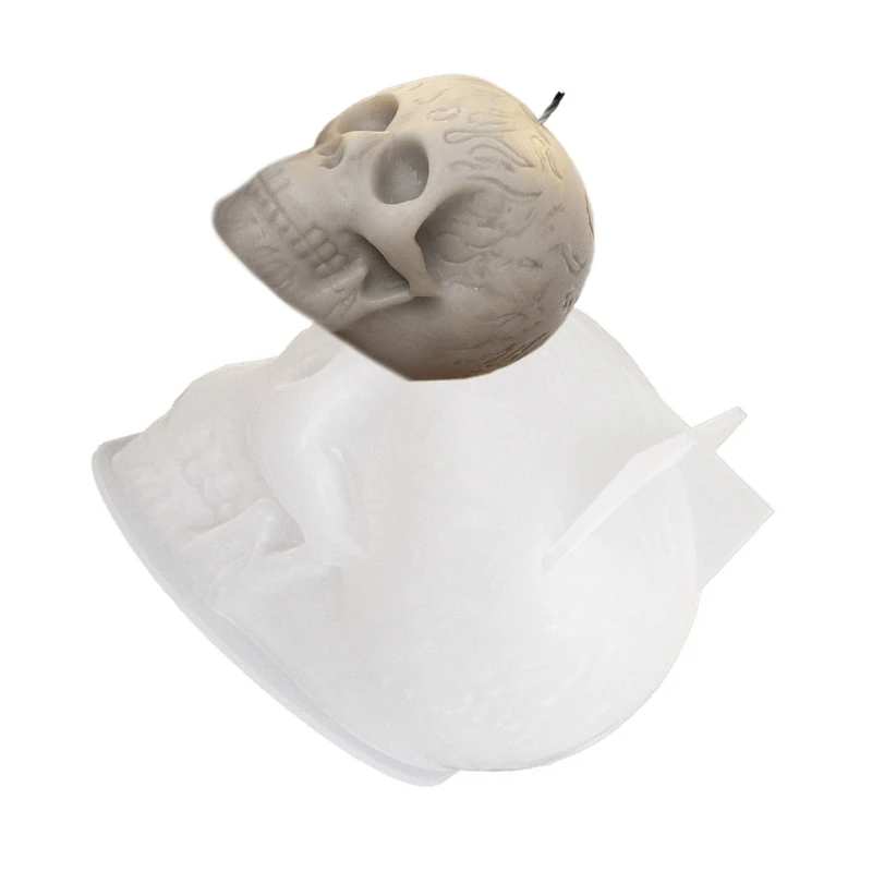 Halloween Skull Mold 3D Skeleton Head Silicone Mold Table Ornament Resin