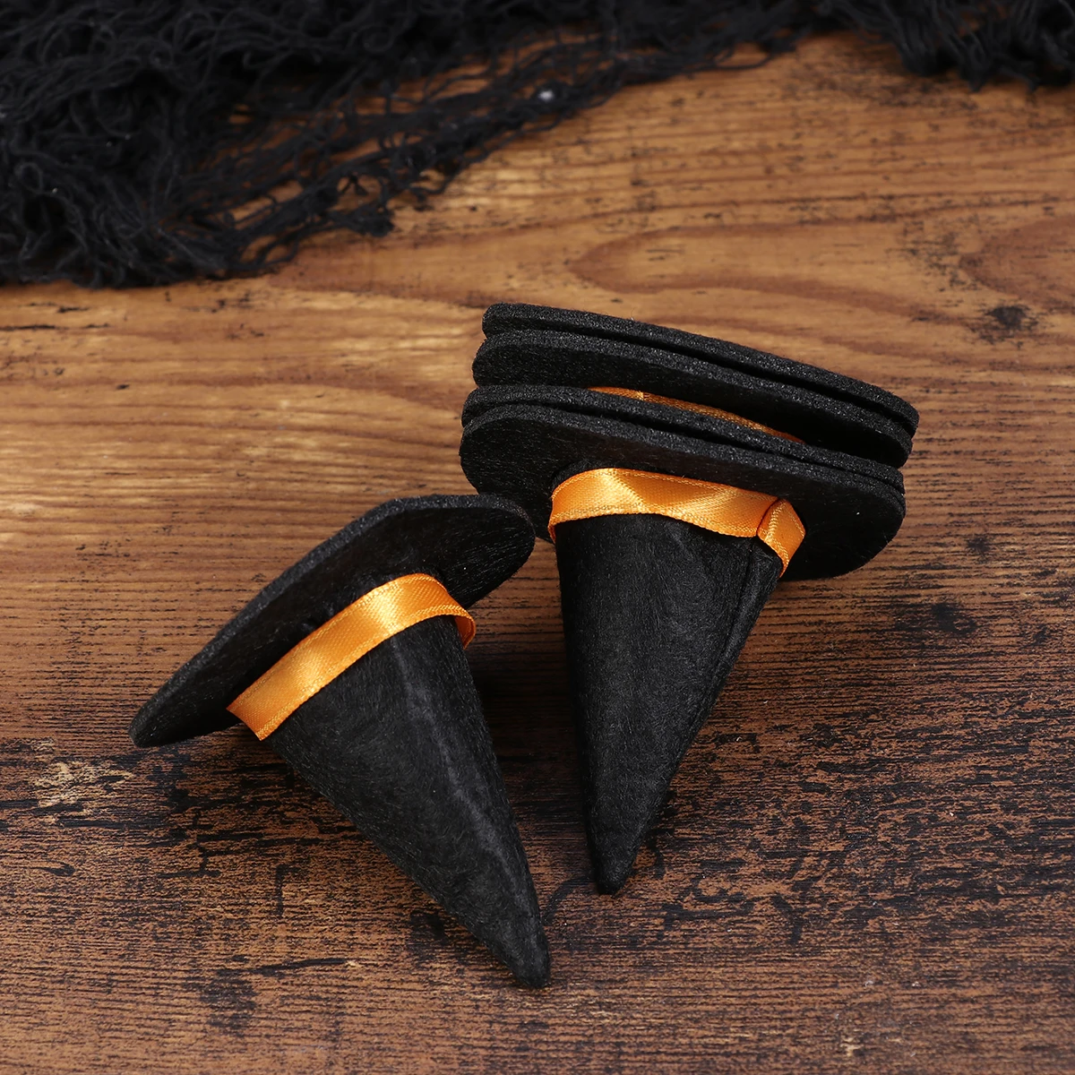 

12 Pcs Witch Hat Props Bottle Cover Halloween Decorations DIY Crafts Broom Black Miss