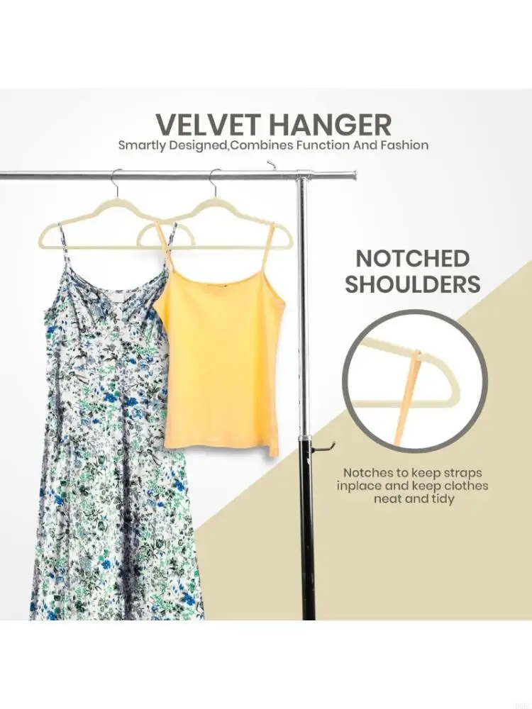 Velvety Covered Hangers With Nonslip Feature For Secure Hold Technology Protects Garments Space Efficient Thin