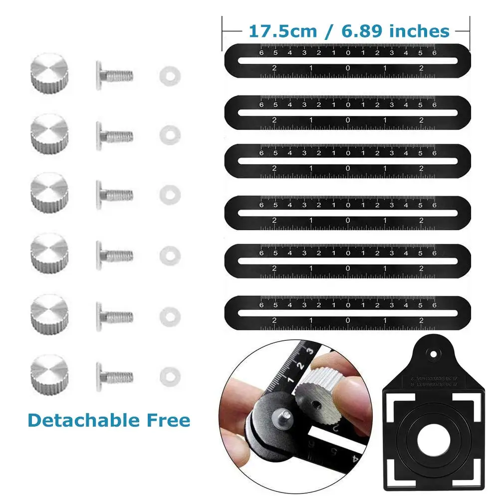 6 Regla multiángulo plegable, herramientas de medición de Material de aluminio ajustables, localizador de apertura de azulejos de cerámica, localizador de agujeros para azulejos