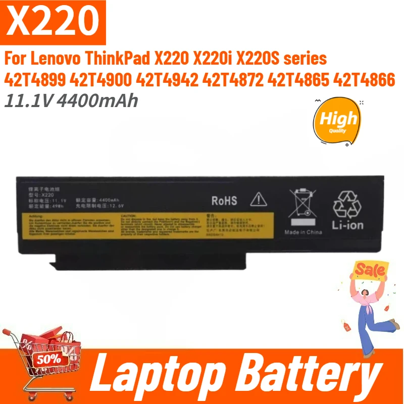 

New Replacement Laptop Battery 11.1V 4400mAh X220 For Lenovo ThinkPad X220i X220S series 42T4865 42T4866 42T4872 42T4899 42T4900
