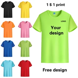 T Shirt Print Logo Women For Men Quick Drying Running Gym Custom Marathon Short Sleeve Sports Attire Diy Brand Wholesale Cheap