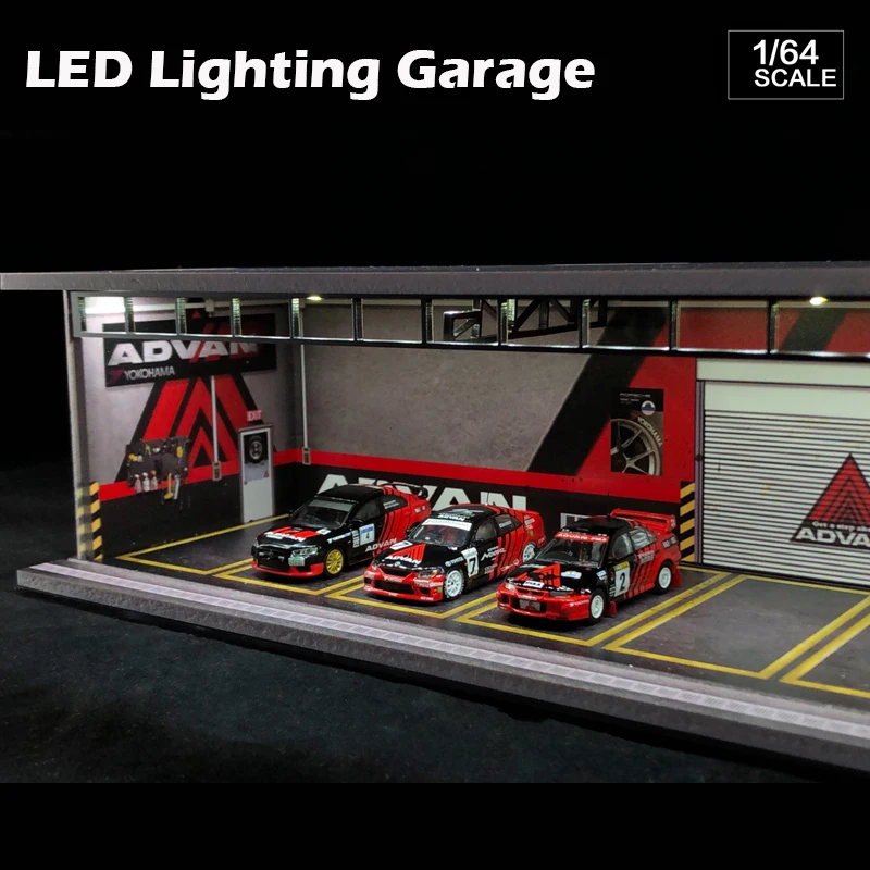 G-Fans Montar Diorama 1:64 USB LED Iluminação Modelo Carro Garagem Embalagem Lote Estação- 710008