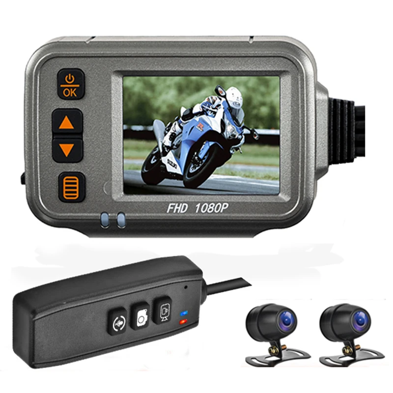 

Hot-selling full HD 1080P 2-inch waterproof dual-lens motorcycle DVR with in-vehicle wireless GPS