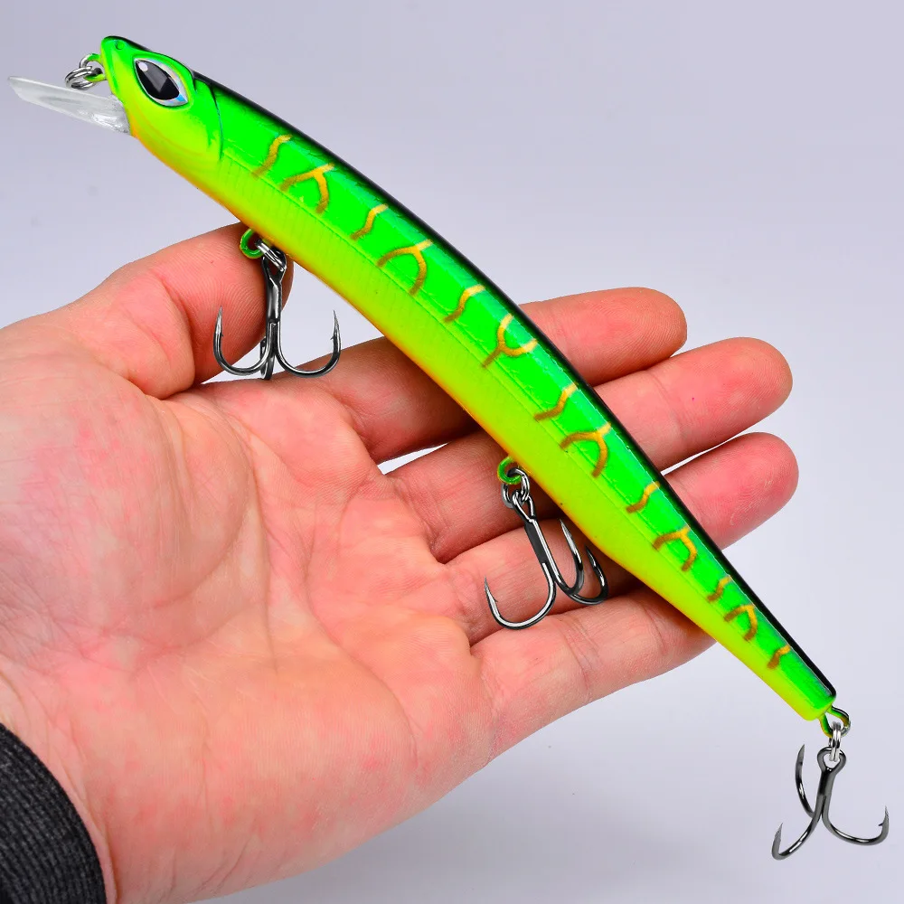 

1pcs Fishing Lure 15cm-18g 19cm-32.5g Hard Plastic Minnow Lure 6 Color Crankbait Fishing Bait 4/2# Treble hook DW631