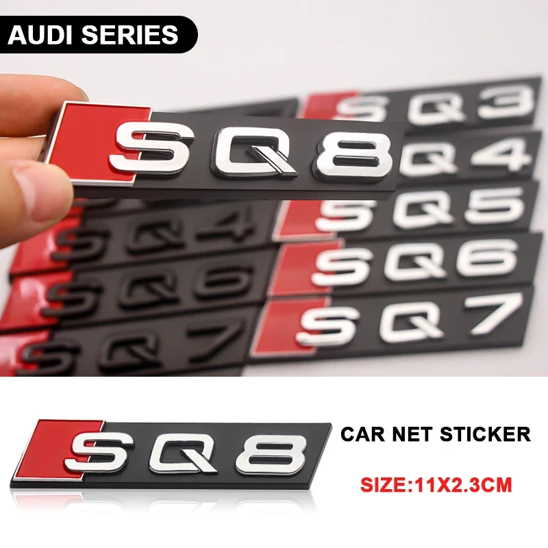 Car ABS Badge Front Grille Emblem Auto Accessories for Audi RS3 RS4 RS5 RS6 RS7 RS8 SQ3 SQ5 SQ7 SQ8 S3 S4 S5 S6 S7 S8 W12 V6 V8