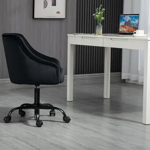 Herrlicher drehbarer Schreibtischs tuhl aus Samt für Mädchen-herrlicher Arbeits stuhl in Lila-ideal für Büro-und Wohnzimmer-Sofas tuhl