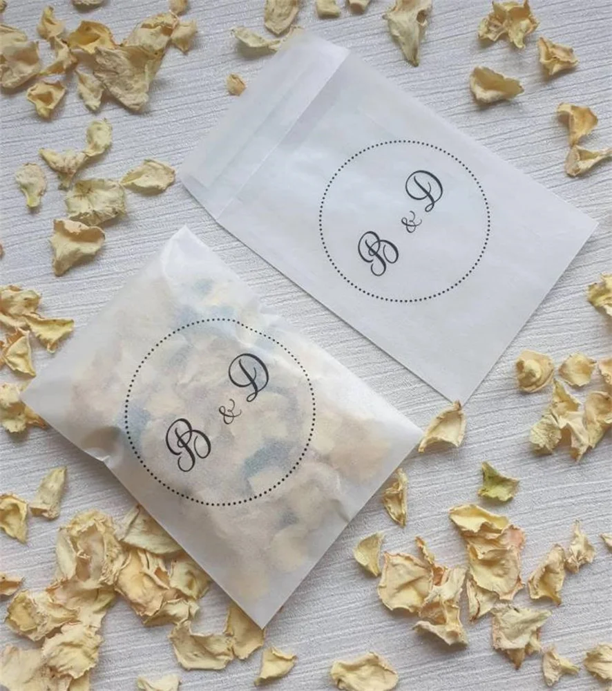 

25PCS Biodegradable Confetti. Personalised Printed Pre filled packets. Wedding confetti. Petal confetti. Confetti Packets