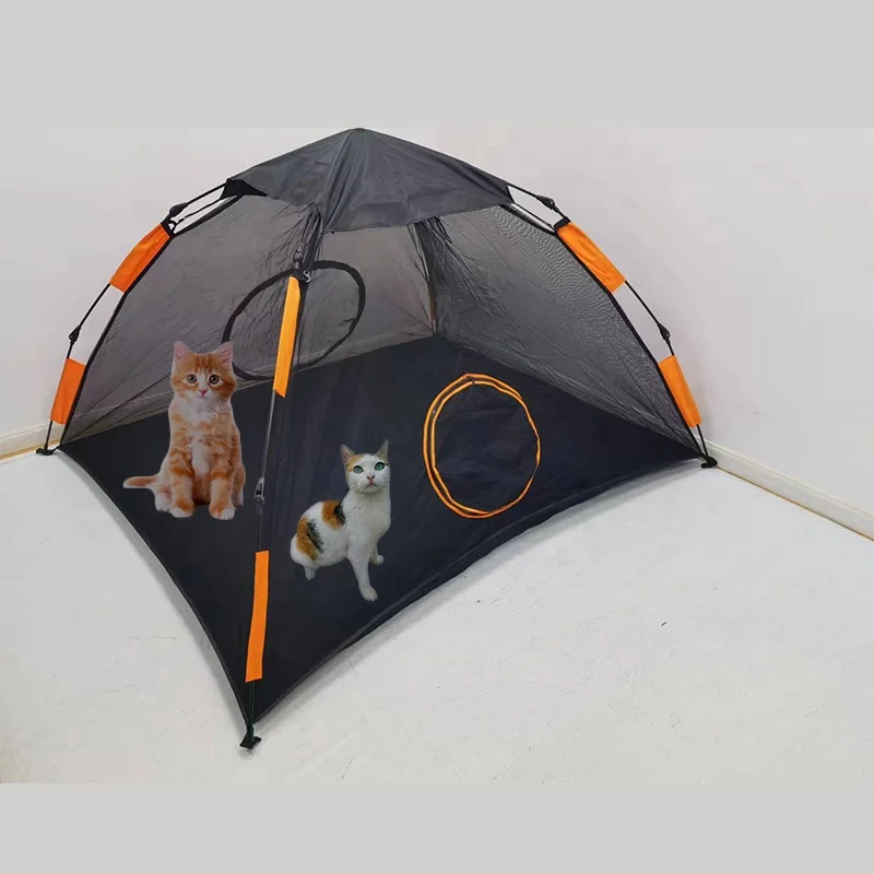 6-in-1 Outdoor One-Touch Cat and Dog Playpen with Sun-Proofed Square Tent Pet Exercise Playground for Kitty Cats Ferrets