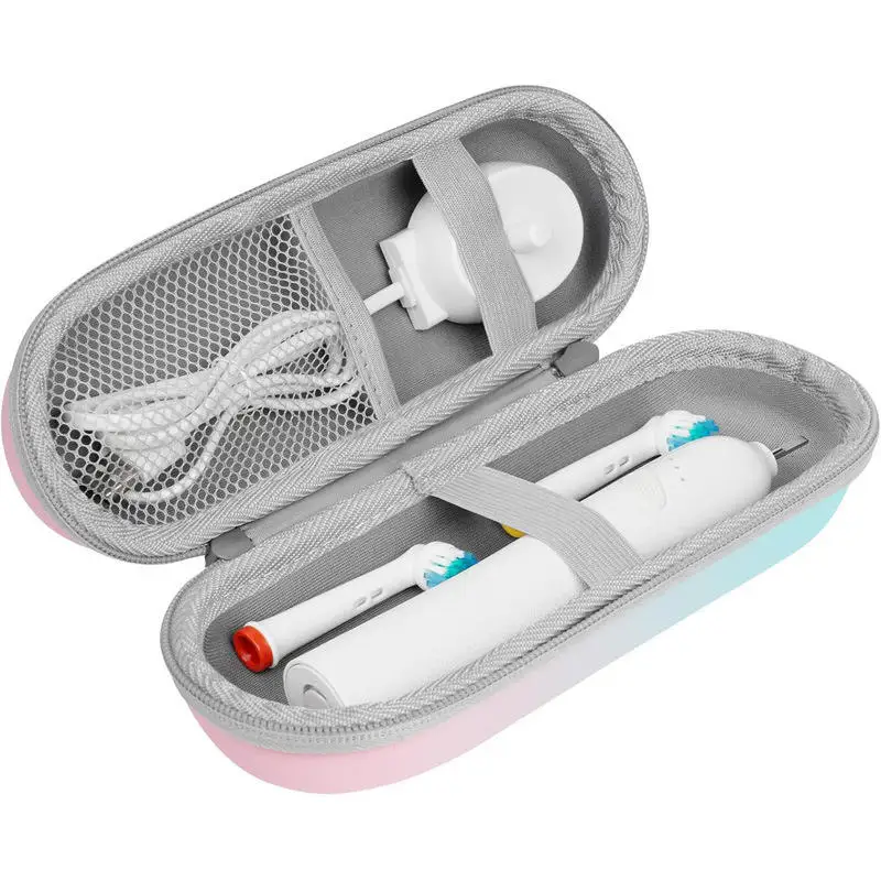 Kotak Penyimpanan Sikat Gigi Portabel Kosong Universal, Tas Penyimpanan EVA untuk Sikat Gigi Elektrik, Kotak Pelindung dan Organizer