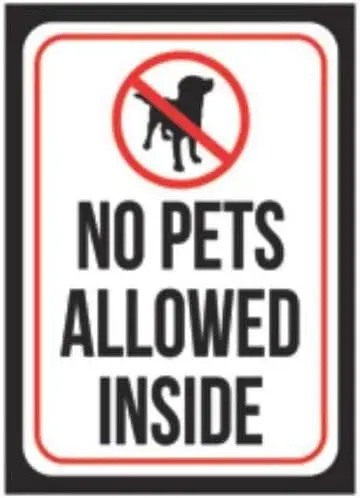 Aluminum Metal Signs No Pets Allowed Inside Print Red White Black Poster Office Business Large Notice Window Sign,Metal Sig sign