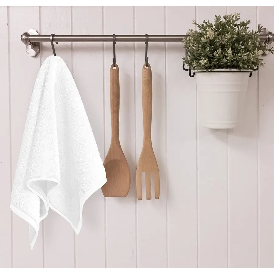 Toalhas de mão brancas 24 pacotes 15x25 polegadas toalhas de salão de mistura de algodão finas, leves e de secagem rápida toalhas de spa