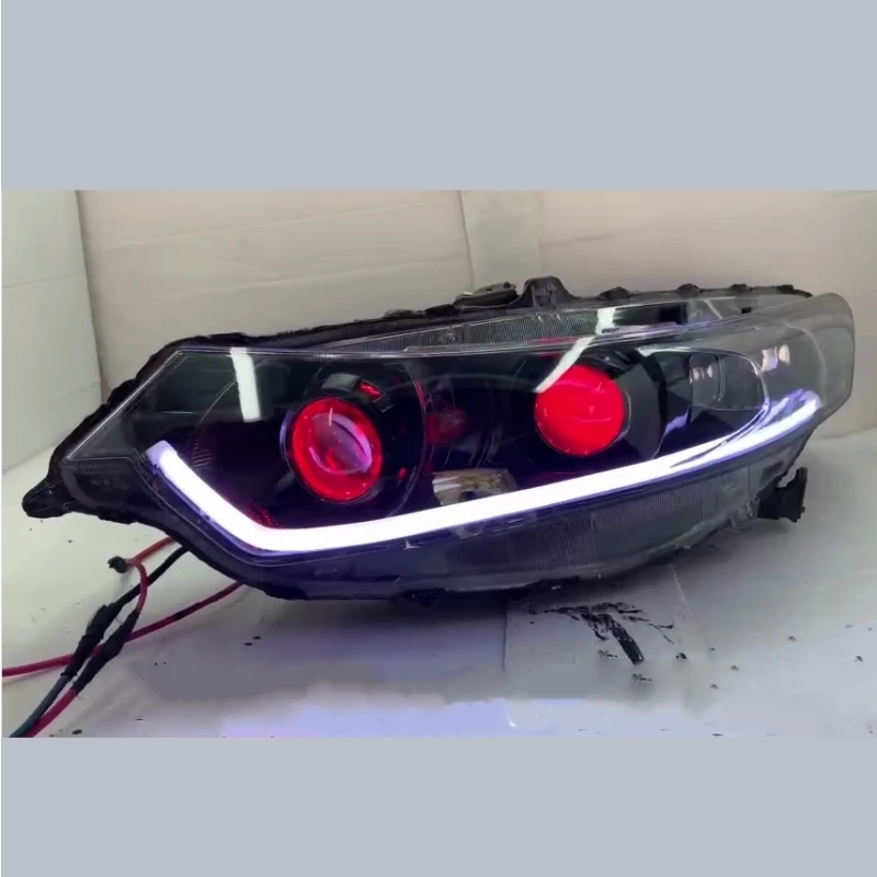 

For Honda Spirior Accord CU2 Acura TSX 2009-2014 Modified LED Headlight Assembly Daytime Running Light Colorful Demon Eyes
